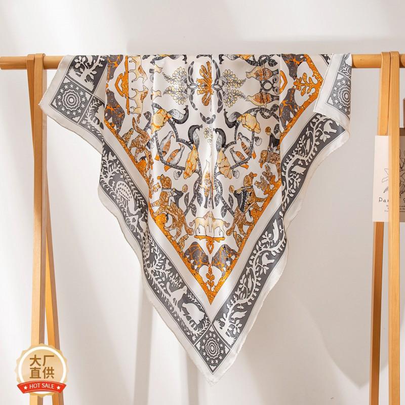 Silk Scarf Mom 100% Mulberry Square Shawl Premium Gift Women Fashionable All-Season Accessory