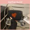 Contemporary Pu Small Square Shoulder Bag Featuring Adorable Heart Print Design