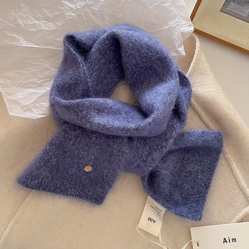 

Cashmere Scarf Winter Warm Knitted Small Women Scarf Korea Styles Scarves Wool Shawls Lady Soft Wraps Neckerchief 15x150cm