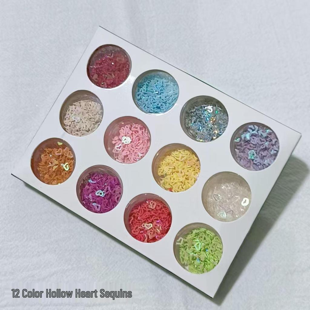 12-Color Crystal Nail Powder Glitter Set