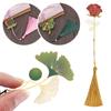 Retro New Pendant Tassel Chinese Style Hollow Painted Book Clip Brass Bookmark Pagination Mark