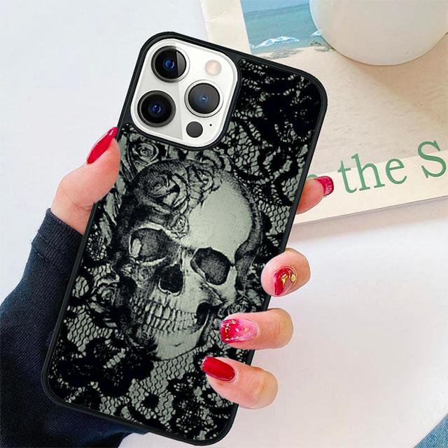 

calaveras floral sugar skull Coque Shell For iPhone 17 Air 15 16e 14 13 12 Pro Max 11 Pro Max Plus Phone Case Cover iPhone 15plus