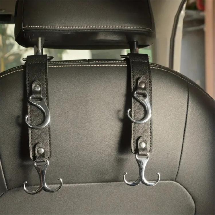 Instants Mount Car Back Hangers Leather Materials Storage Solution for Travel Accessory