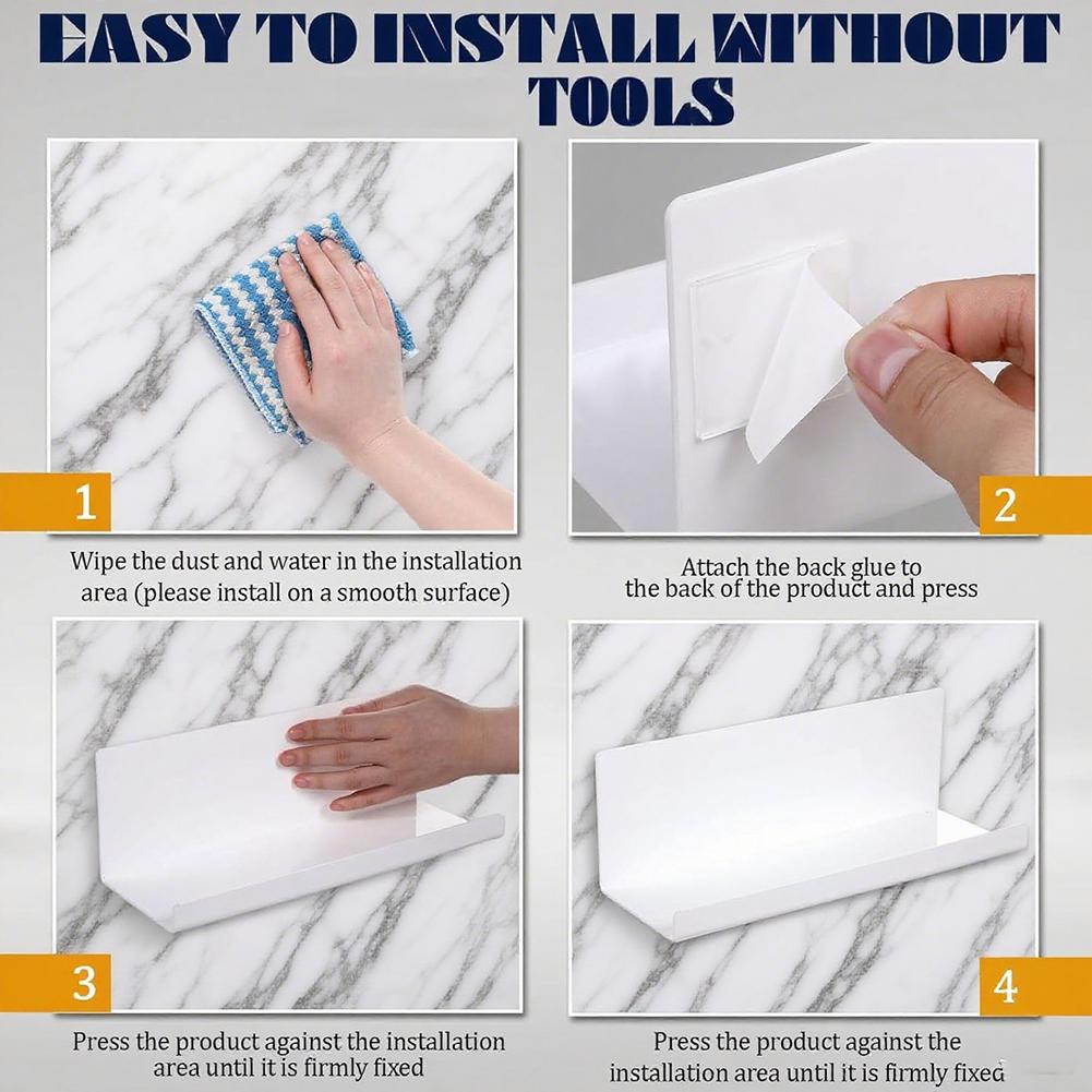 2pcs Acrylic Floating Shelves Sturdy Home Storage Rack No Drill,Space-Saving Easy-To Install! Home Accessories Decorative Stands