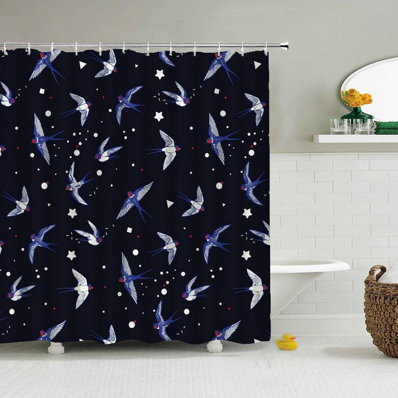 Cheap 3d Shower Curtains Flowers Bathroom Curtain With Hooks Waterproof