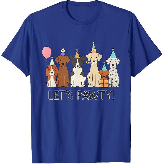Let’s Pawty Cute Dogs Party Celebration T-Shirt