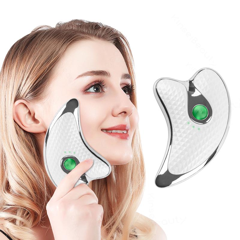 KinseiBeauty Gua Sha Scraper Naturlig Gouache Scraper Jade Stone Board Ansiktsmassasjeapparat for ansikt Rygg Nakke Kroppsmassasjeverktøy