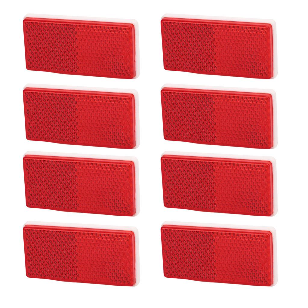 8Pcs Rectangular Reflectors Water Proof Self Adhesive Rectangular Reflective Stickers for Trailer Truck Tractor Boat