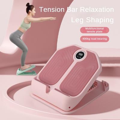Pink/Green Multifunctional Stable Support Tensile Plate Digital Display Anti Slip Calf Stretcher Fitness Leg Press Assistive Equipment