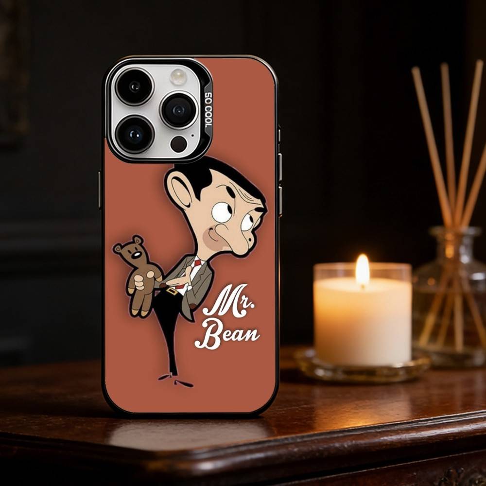 

C-Classic M-Mr B-Bean Phone Case For iPhone 17,16,15,14,13,12,11,Pro Max,Plus Candy Silver Cover iPhone15plus