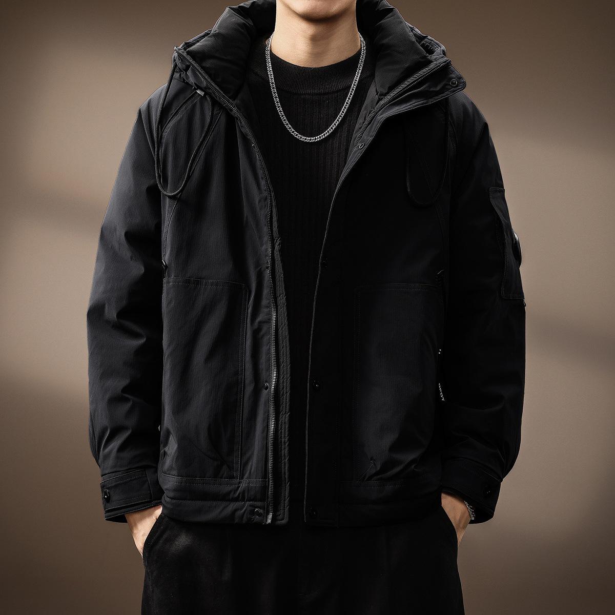 Men s Winter Graphene Duck Down Jacket - High-End Functional Parka M for 110-135 jin чёрный