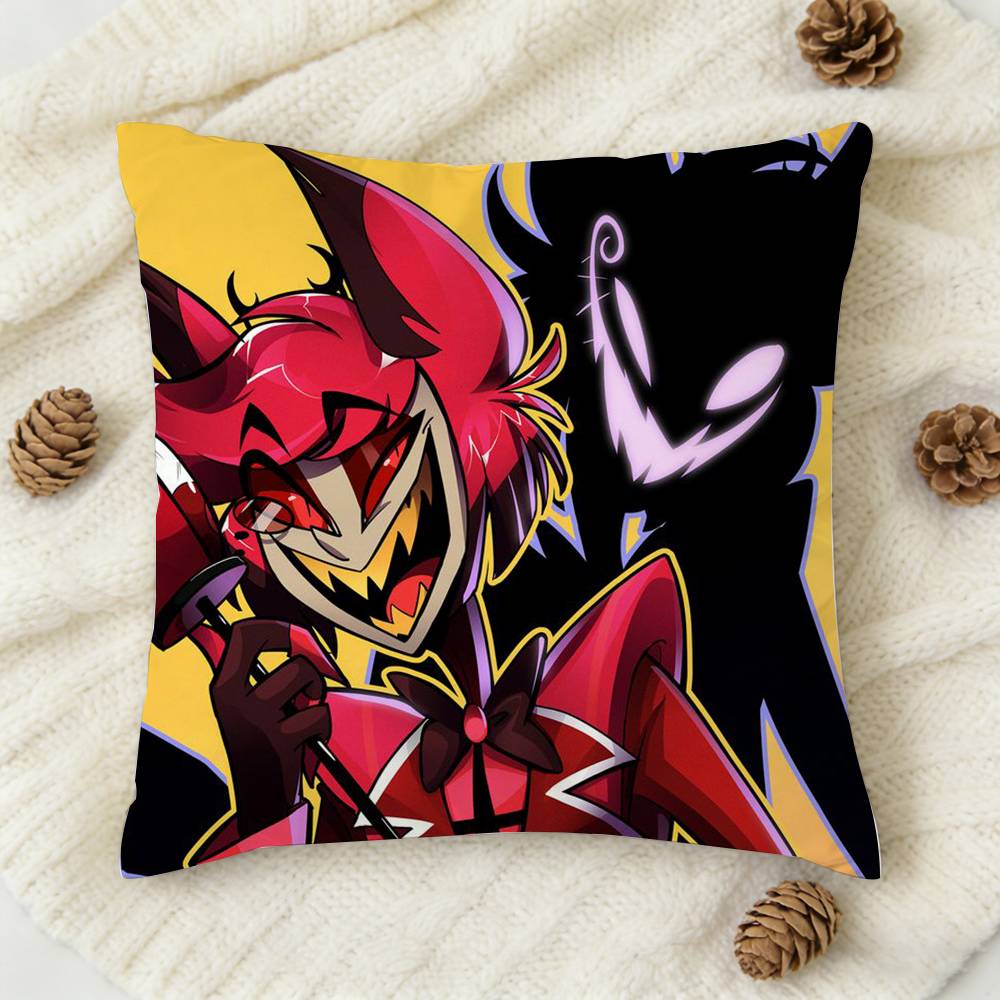 Alastor H-Hazbin H-Hotel Double-Sided Printed Square Decorative Cushion Cover For Sofa Living Room Home Decor