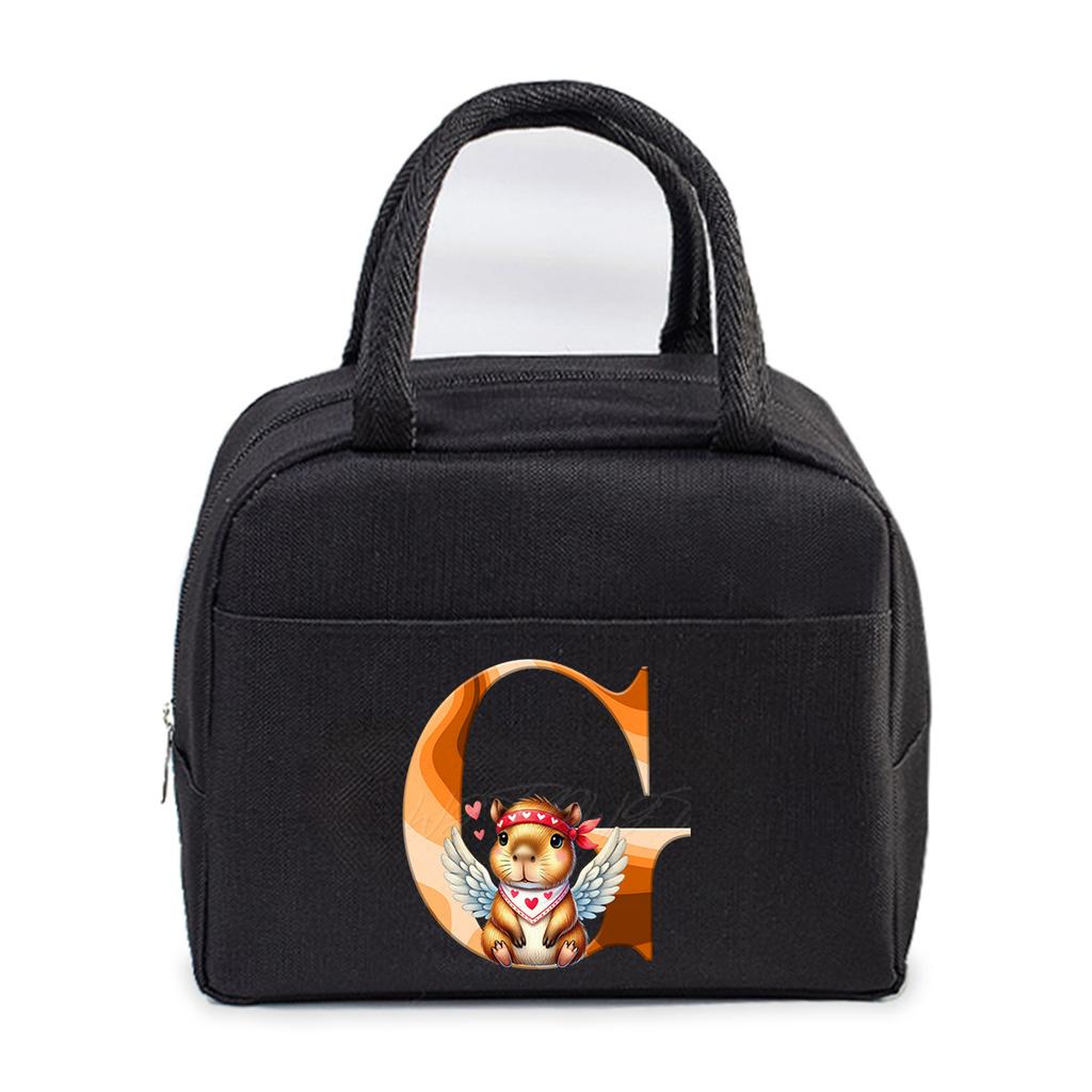 Office worker small portable lunch bag Oxford cloth letter student large portable bento bag