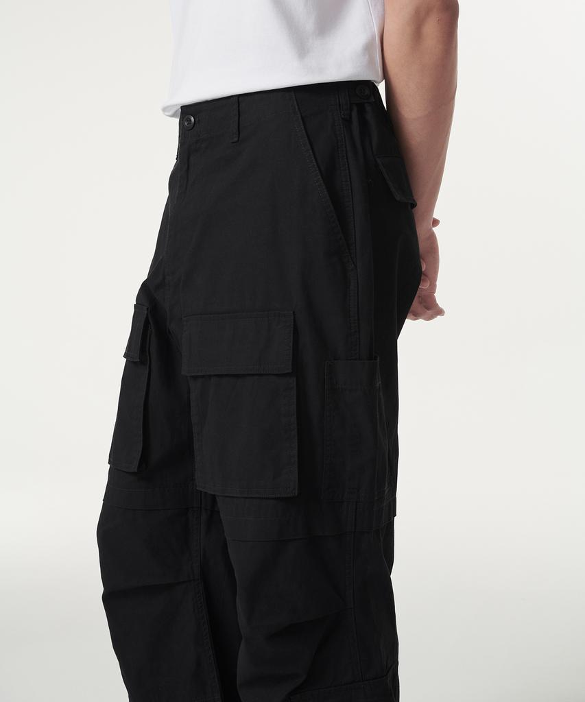 MUSINSA STANDARD Cotton Multi-Pocket Parachute Cargo Pants [Black]