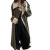 Women's Color Block Trench Coat - British Style for Spring & Autumn