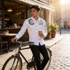 Mens Casual Long Sleeve Shirt With Print Collar And Button Closure