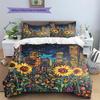 Sunflower Pattern Bedding Quilt Set  Home Decoration  Gift (1 * duvet cover + 2 * pillowcase  without core)
