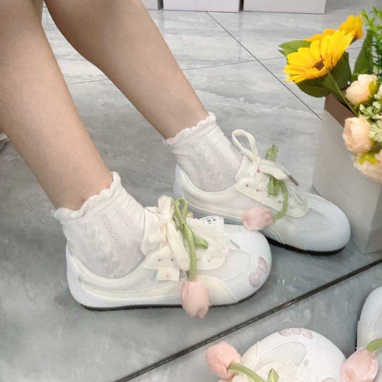 

Breathable German training shoes popular tulip women s shoes 2025 spring and summer new ins dopamine color scheme casual shoes women 40