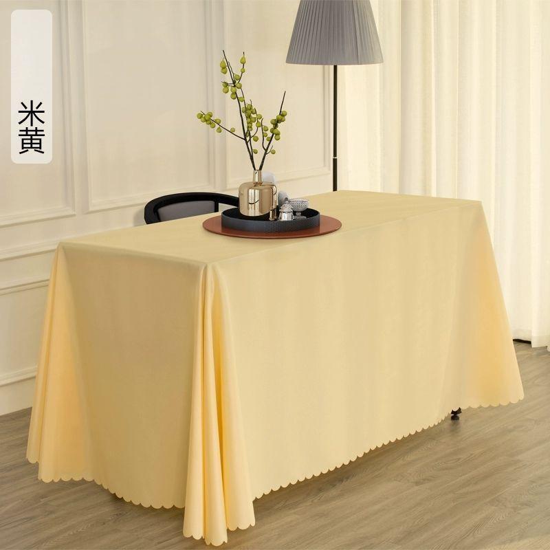 Conference Table Tablecloth Hotel Office Exhibition Advertising Ground Marketing Solid Color Red And White Rectangular Tablecloth Fabric