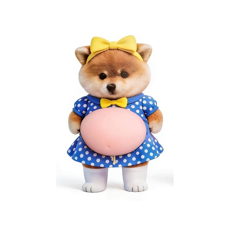 2026 3D Cartoon Cat Shiba Inu Squishy Belly Car Bumper Anti Collision Stickers Kawaii Decor For Refrigerator Decompression toys