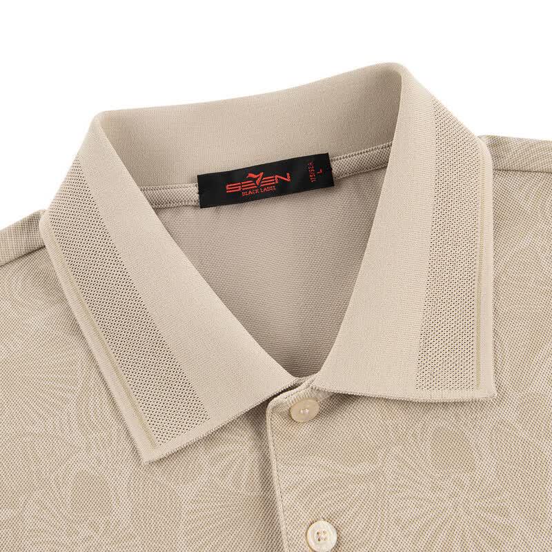 Qipai Printed Ice Sugar Jade Short-Sleeve Polo Shirt