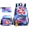Large Capacity Schoolbag with Shoulder Strap; Student Three-piece Pencil Case Set