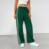 Women's Fashionable And Casual European And American Versatile Side Striped Wide-Leg Sweatpants, High-Waisted And Loose-Fitting.