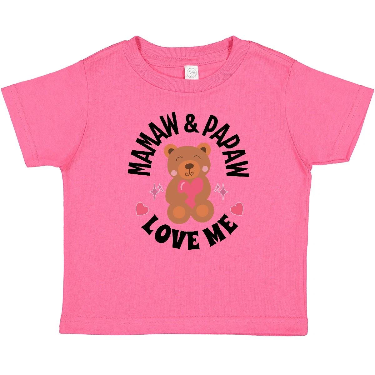 

Inktastic Mamaw And Papaw Love Me Grandchild Bear Baby T-Shirt Grandchildren 100