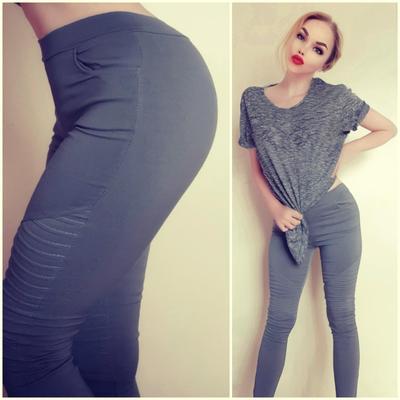 Damenmode, lässig, schmal, eng, elastisch, reine Farbe, Jeans, Freizeithose