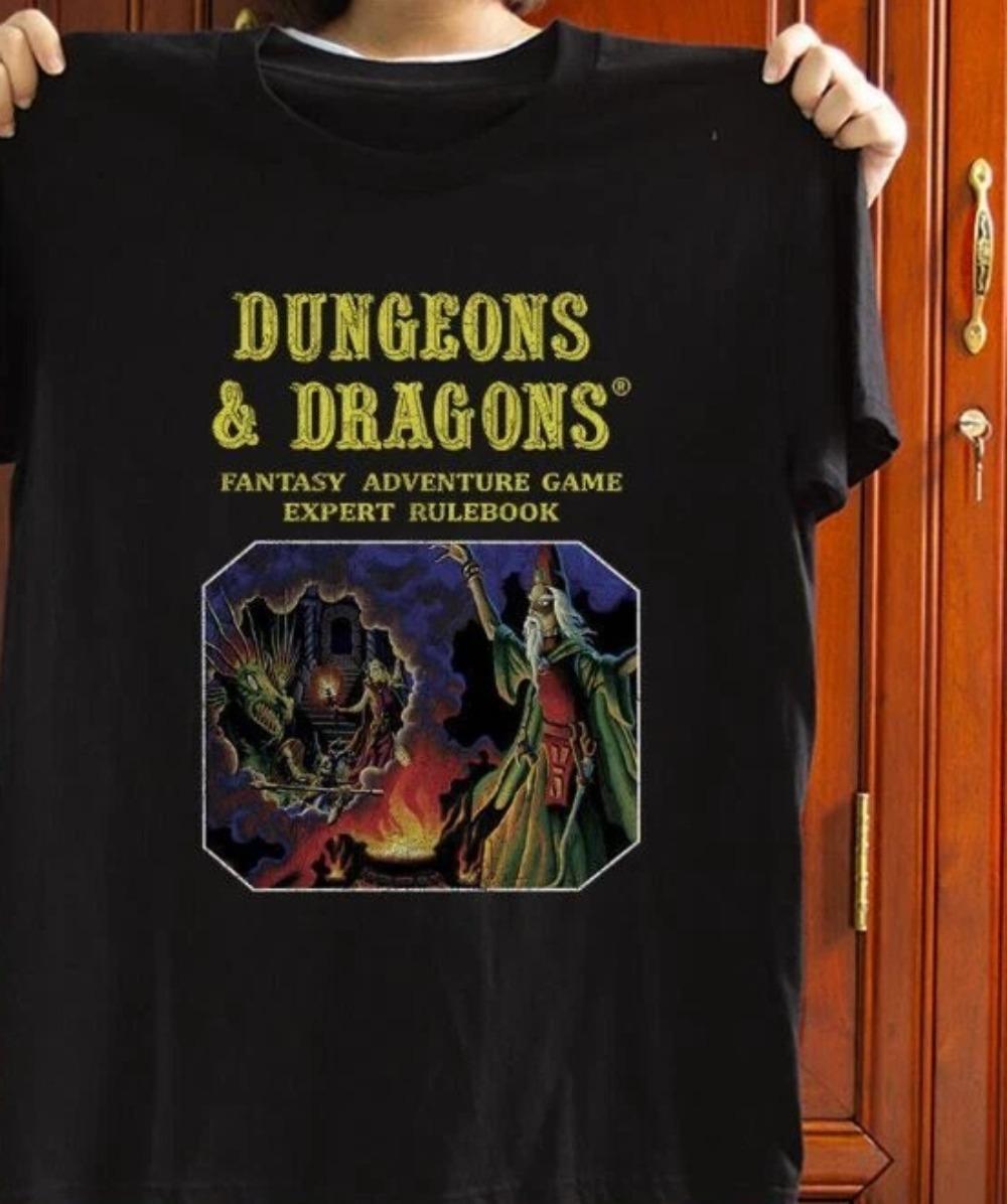 

Dungeons and Dragons Fantasy Adventure Black Unisex T-Shirt Size Cotton Casual Loose Short Sleeve Crew Neck T-Shirt 4XL