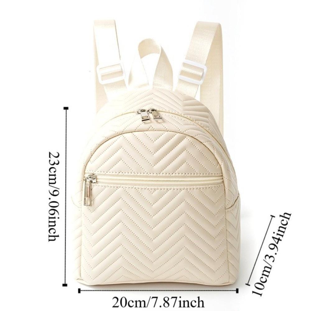 Elegant PU Leather Bag Korean Style Kids Mini Bag Fashion Triangular Stripes Backpack  Students