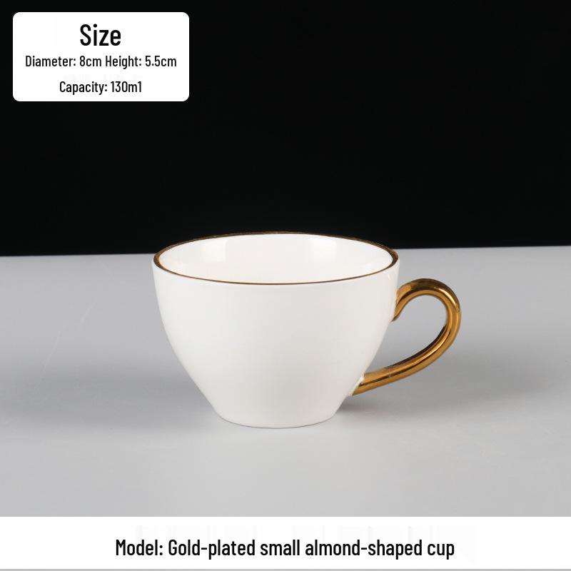 Europejski Luksusowy Zestaw Ceramicznych Filiżanek do Kawy ze Złotym Brzegiem