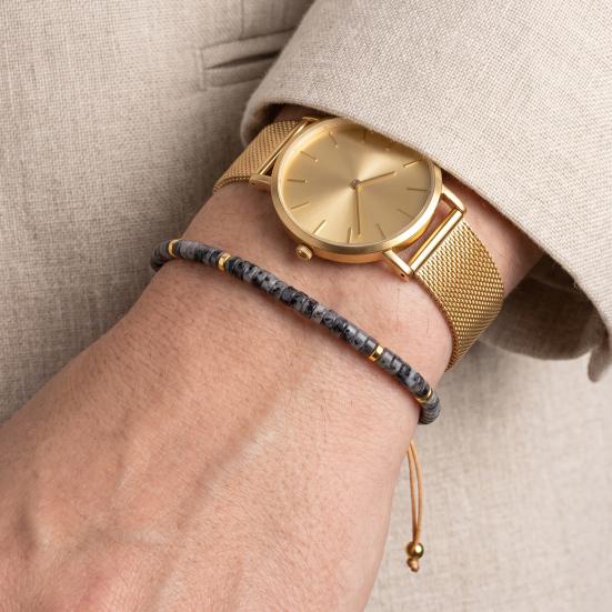 Women Bracelet Adjustable Length Natural Stone Beads Bracelet Bohemia Style Stackable Bracelet Versatile Jewelry Accessory