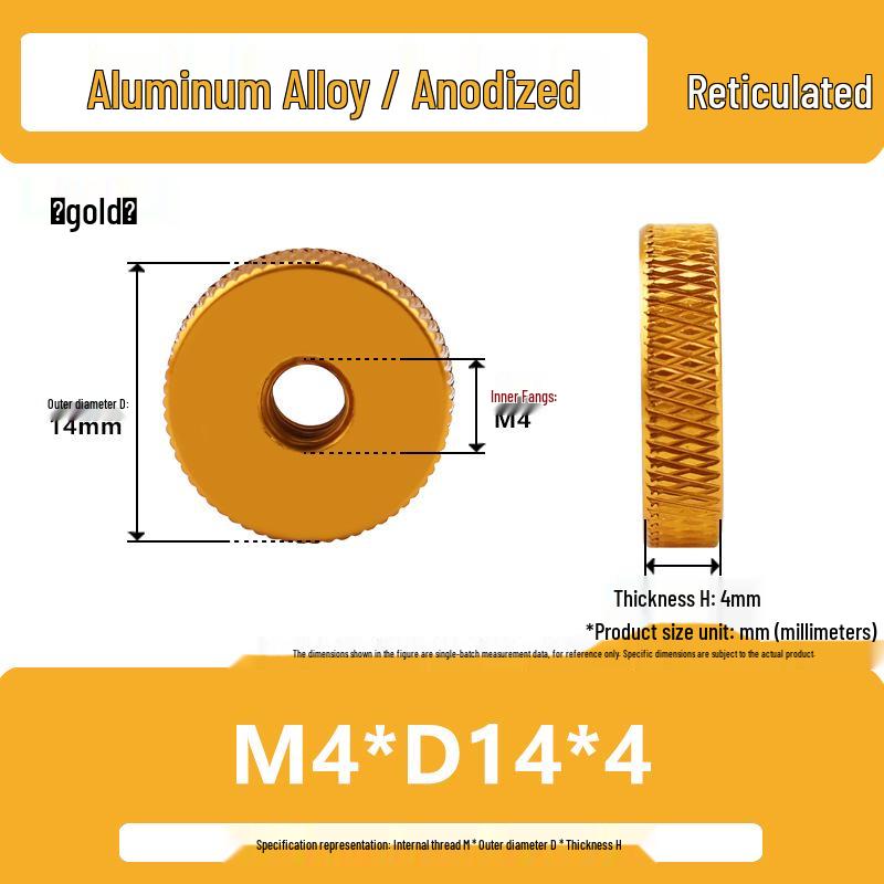 Aluminum Alloy Hand-Tightened Knurled Nut Adjustment Lock Gauge M3-M8