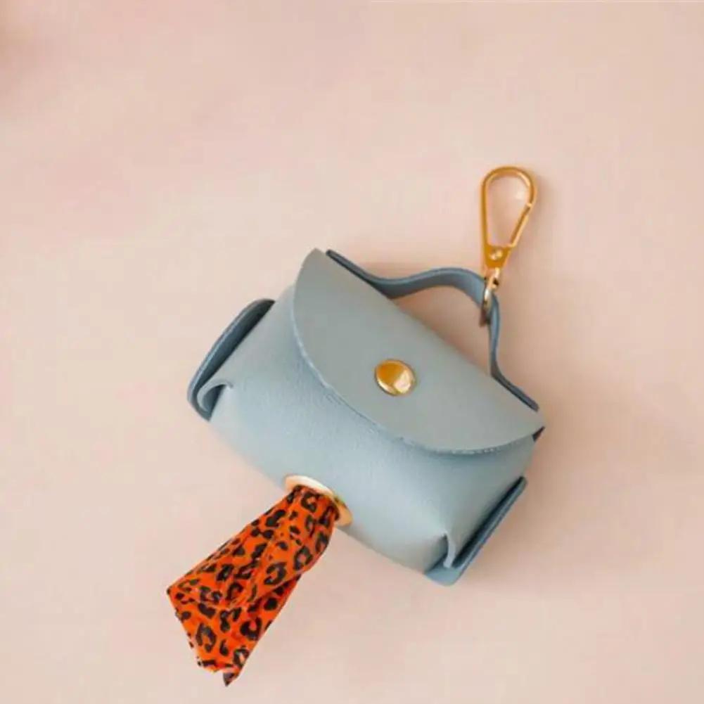 Suport elegant pentru pungi pentru animale de companie Suport pentru sac pentru caca din piele artificială pentru animale de companie cu distribuitor pentru genți pentru câini, portabil, pentru organizator de sac pentru caca pentru animale de companie