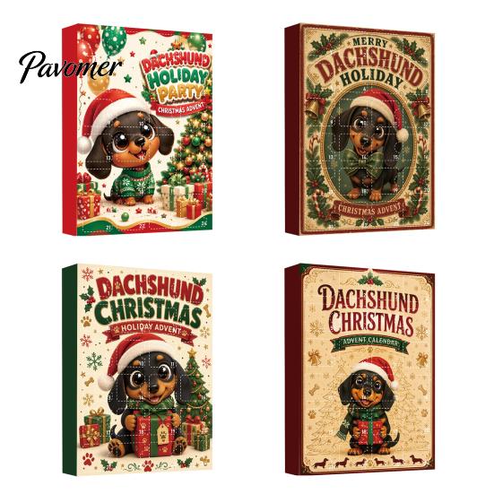Christmas Home Decor Accessories 2026 Advent Calendar Dachshund Ornament Set, Countdown Hanging with 24 Miniature Dog Collection Mini Figures,