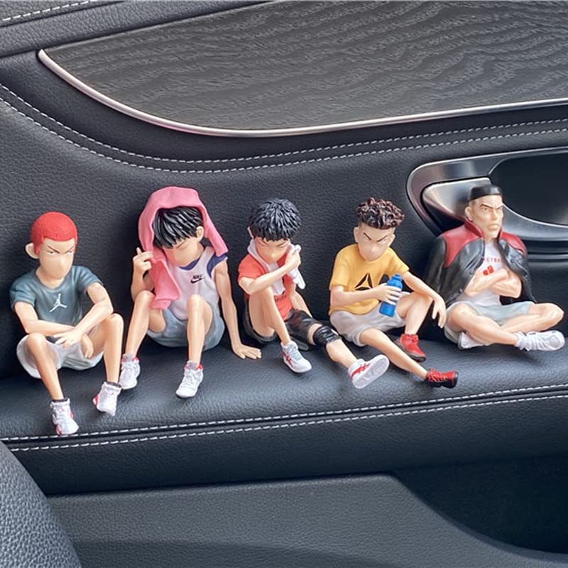 KRGNPLE Slam Dunk Figure Hanamichi Sakuragi Hisashi Mitsui Car Object Decoration License Plate Anime Figure SLAM DUNK Total Set of Rukawa? (Design