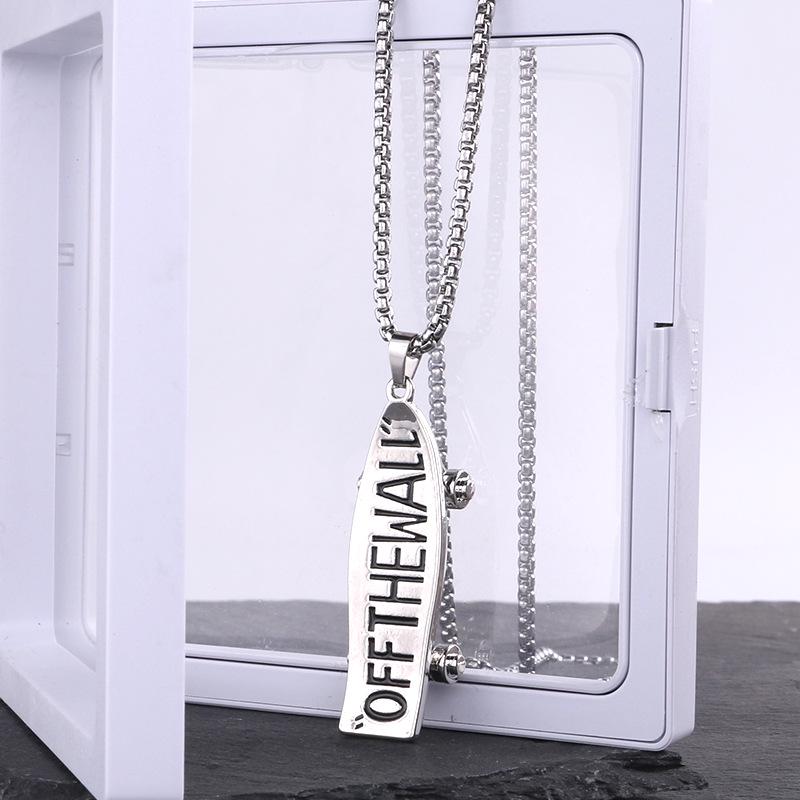 Trendy Titanium Steel Hip Hop Sweater Chain with OFFTHEWALL Letter Pendant for Men