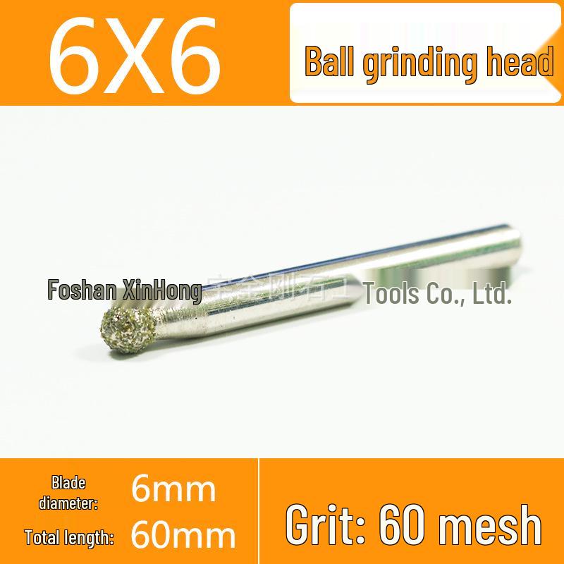 Jadeite Emerald Electroplated Diamond Grinding Head: Fine & Coarse Grit, 6-25MM Polishing Round Ball