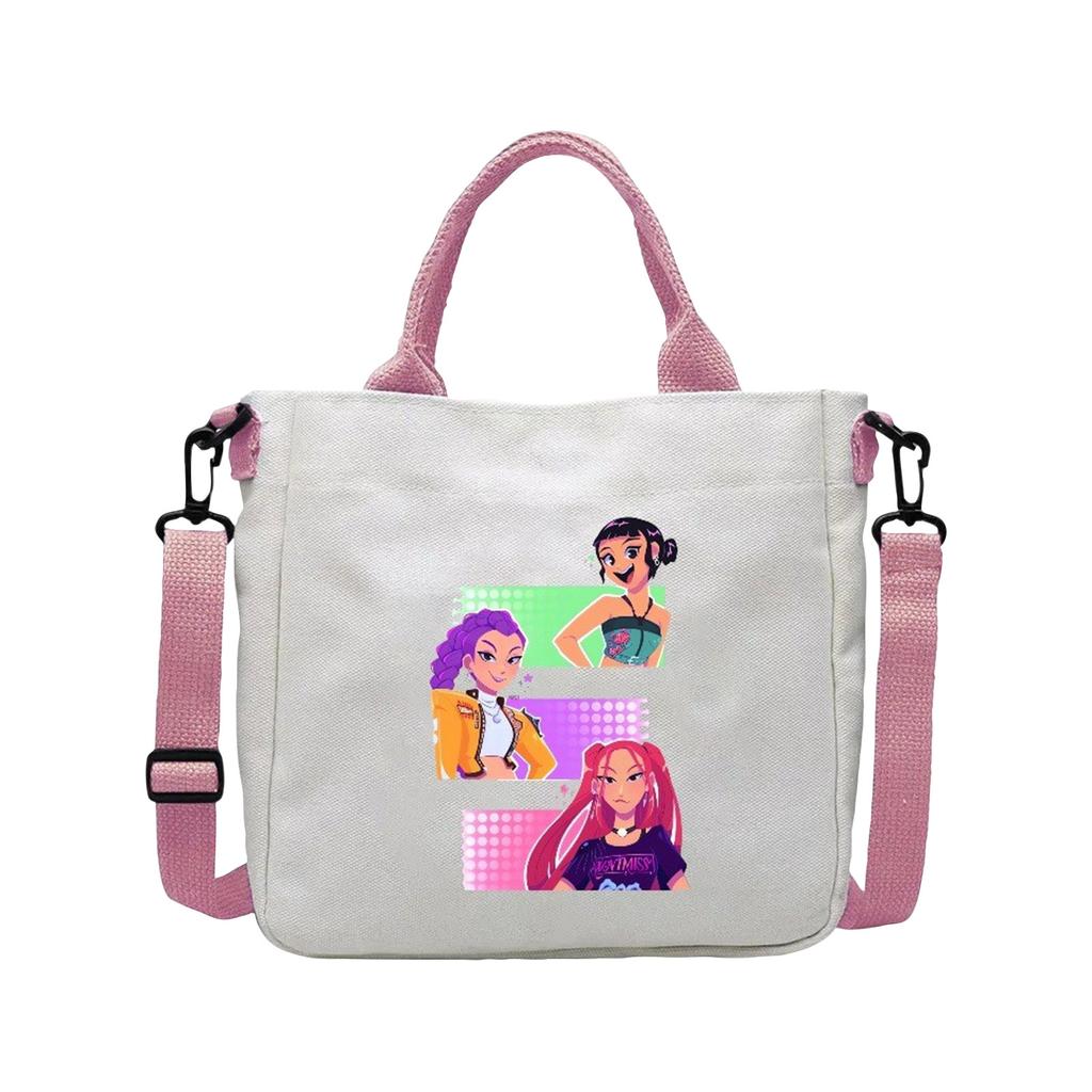 Girls Group Poster Printed Canvas Bag  Style Fan Support Zipper Handbag Women's Bag