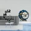 Creative 3D Wall Clock Resin Figurine Stylish Arabic Numbers Decorative Art for Hotel Office Home