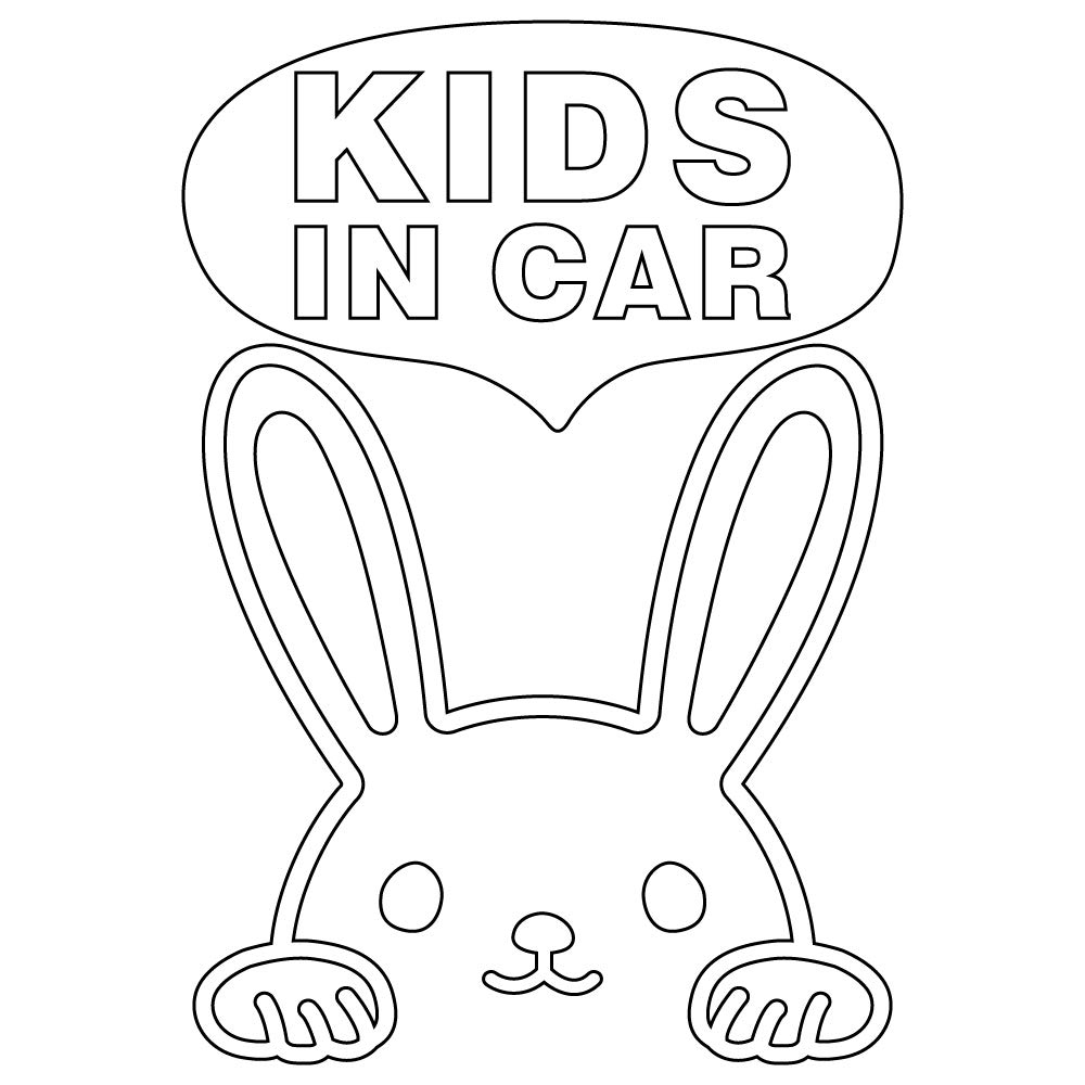 

nc-smile peep sticker rabbit rabbit KIDS IN CAR (white)