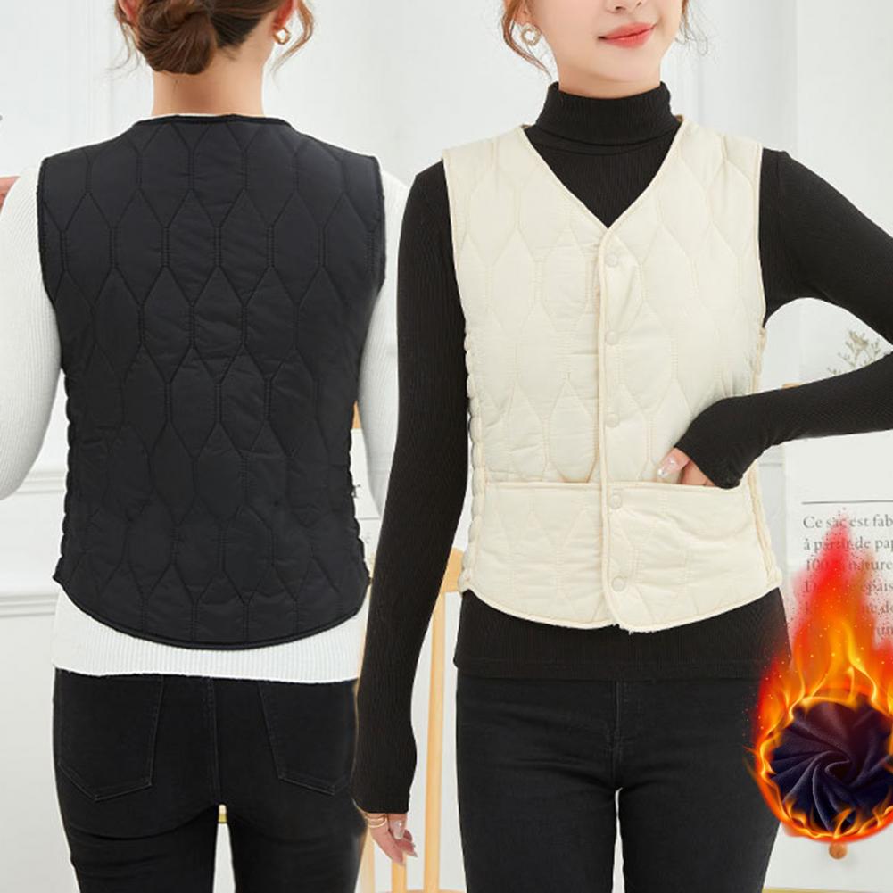 Women Waistcoat Women Vest Coat Women's Fall Winter Sleeveless Vest Coat with Pockets Soft Thick Padded for Warmth