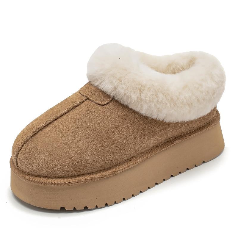 Augustus Snow Boots Women's 2025 Autumn and Winter New Thick-soled Mao Mao Shoes One Pedal Fleece Thickened Fashion Short Boots