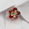 2026 new 23MM high-end temperament style gold retro flower rhinestone French shirt cufflink set simple wedding dress decoration