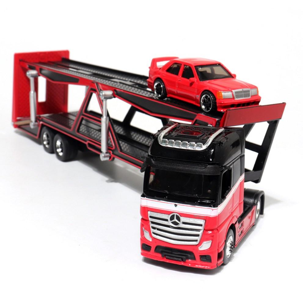 Maisto 1:64 Kovový model Mercedes-Benz Actros Přepravník Aut (Červené)