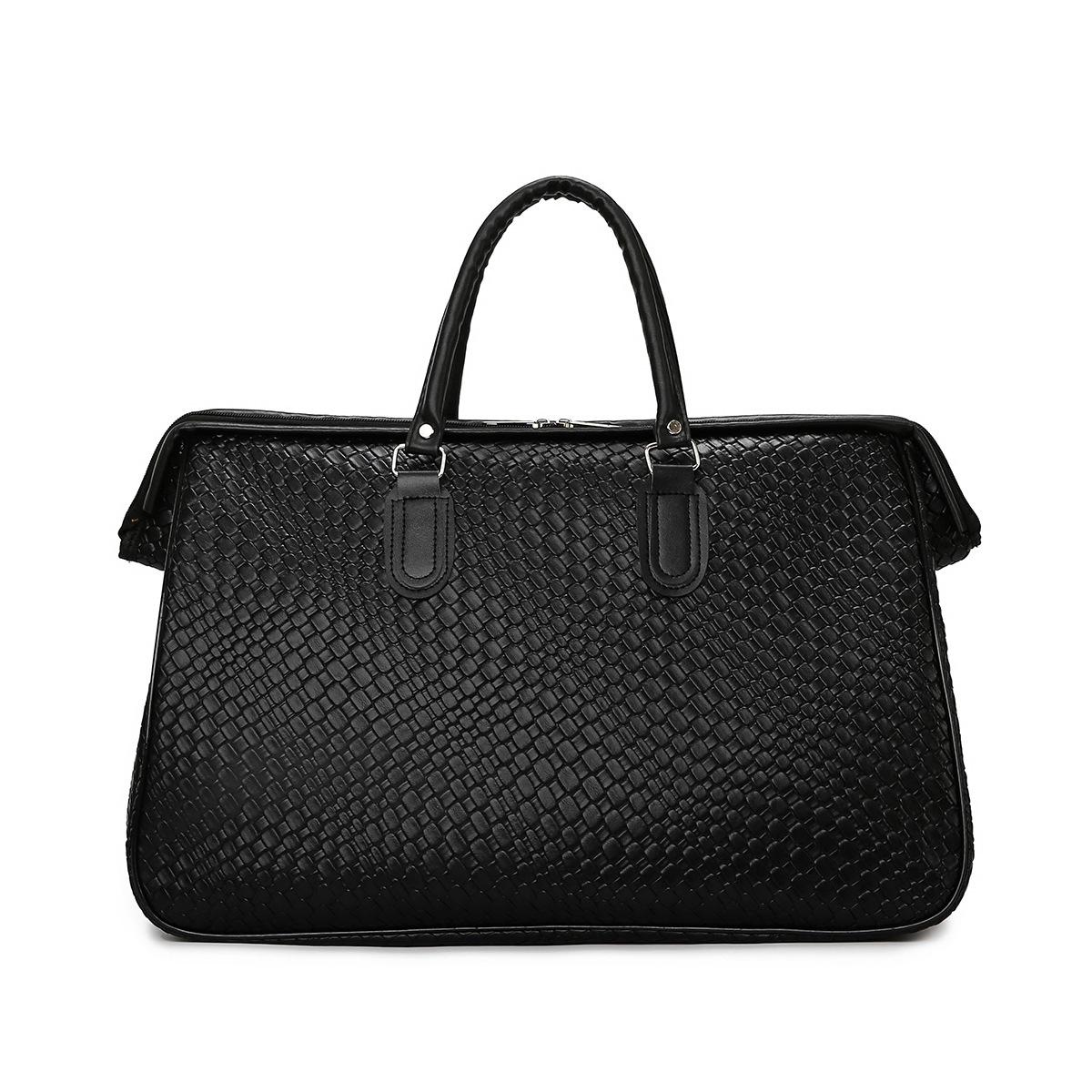 

Дорожная и спортивная сумка из ПУ кожи большой вместимости - износостойкая, многофункциональная, минималистичный дизайн чёрный