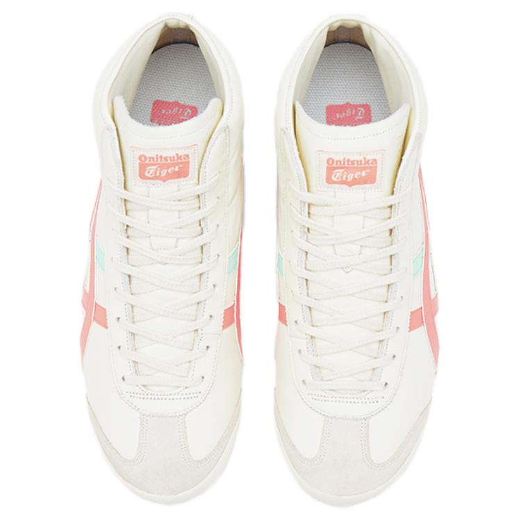 ONITSUKA TIGER Mexico 66 Comfortable Versatile Non-Slip Mid-Top Casual Shoes Unisex Sneakers White Green Pink 1183B812-101