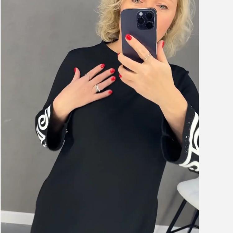 2023 Etniczny Styl Abstrakcyjna Kwiatowa Sukienka Casual z Okrągłym Dekoltem