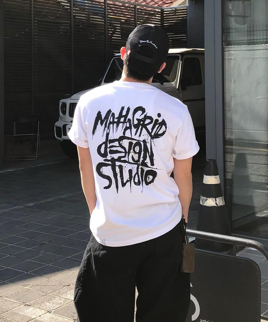 MAHAGRID Slash Logo Tee White(Mg2Fmmt527A)